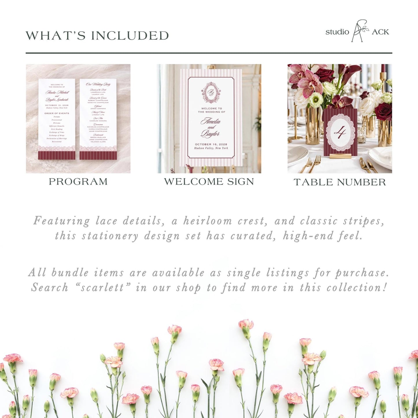 Vintage Lace Wedding Template Bundle