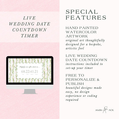Hand-Painted Floral Wedding Website Template