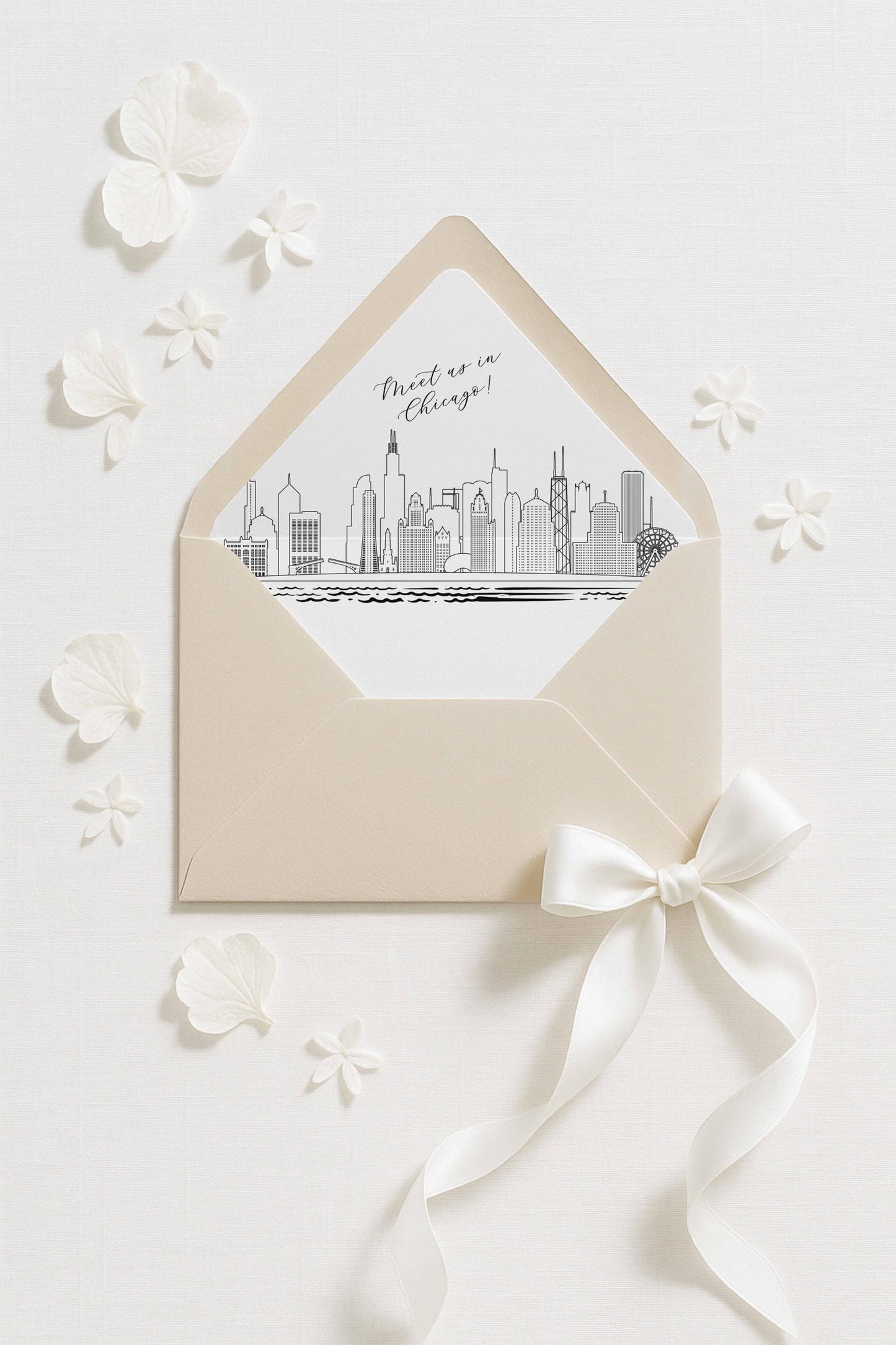 Chicago Skyline Envelope Liner Template