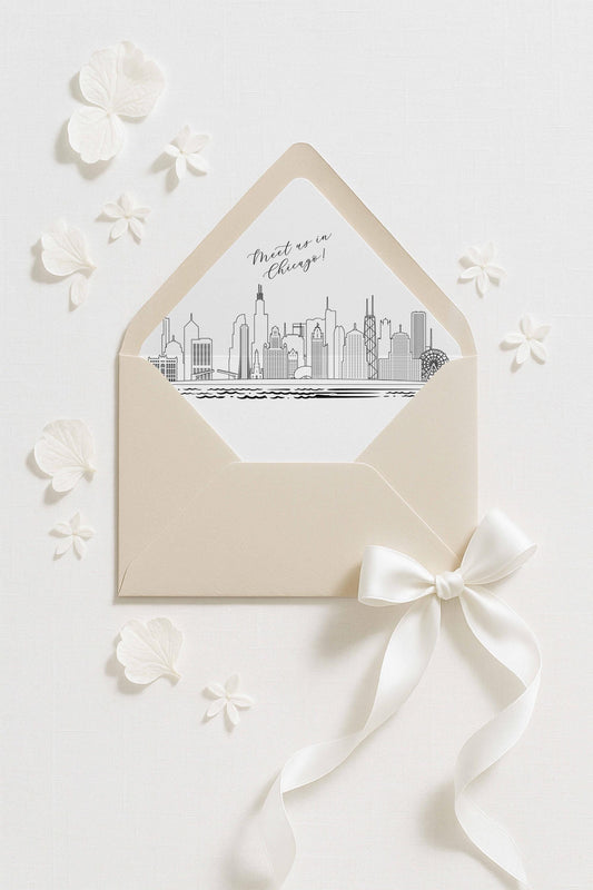 Chicago Skyline Envelope Liner Template