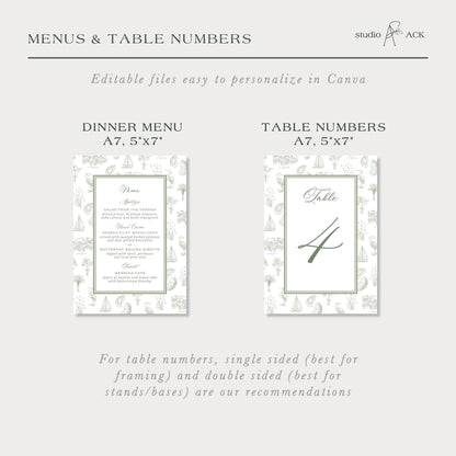 Southern Toile Wedding Template Bundle