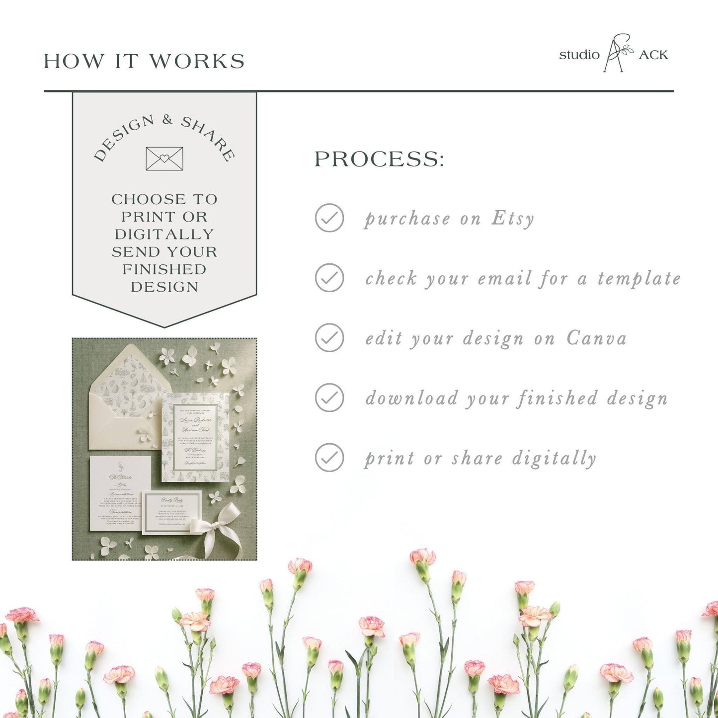 Southern Toile Wedding Invitation Suite Template
