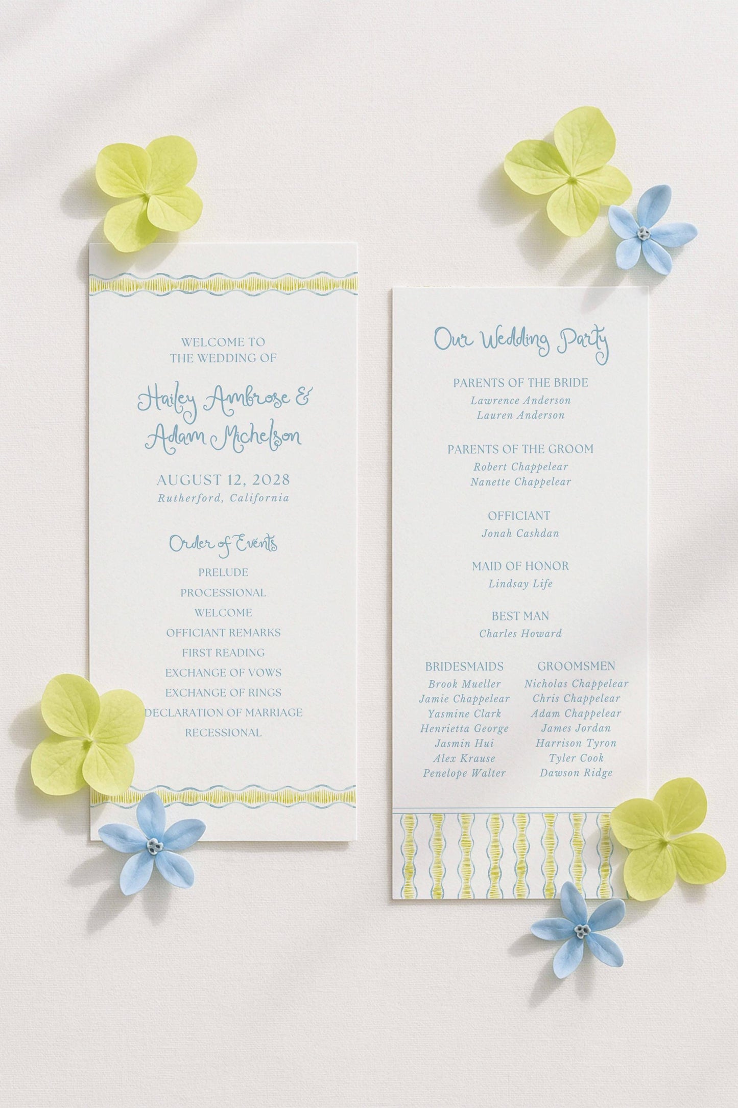 Fun Wavy Wedding Program Template