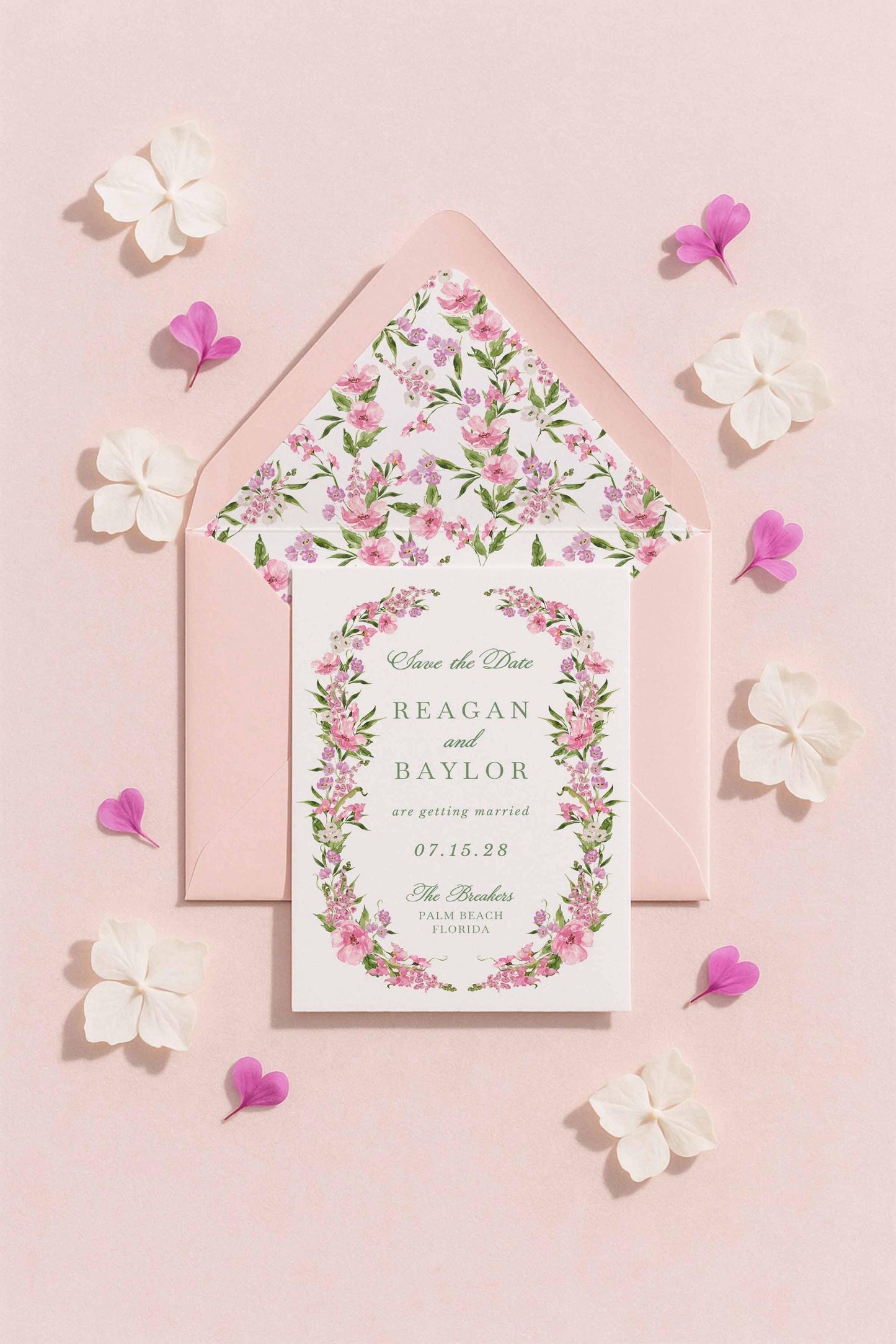 Purple Floral Save the Date Template