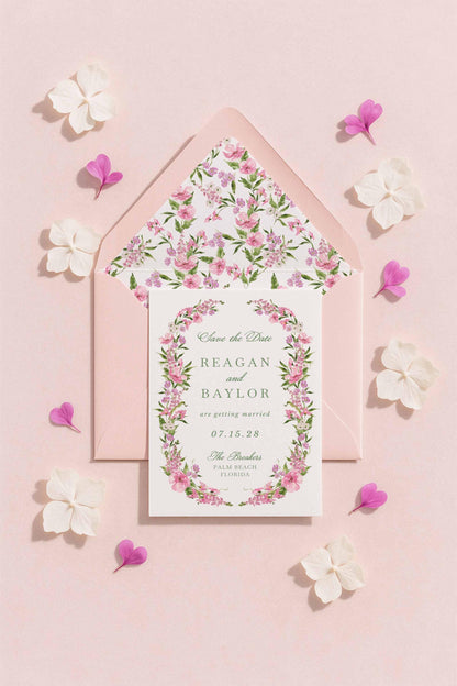 Purple Floral Save the Date Template