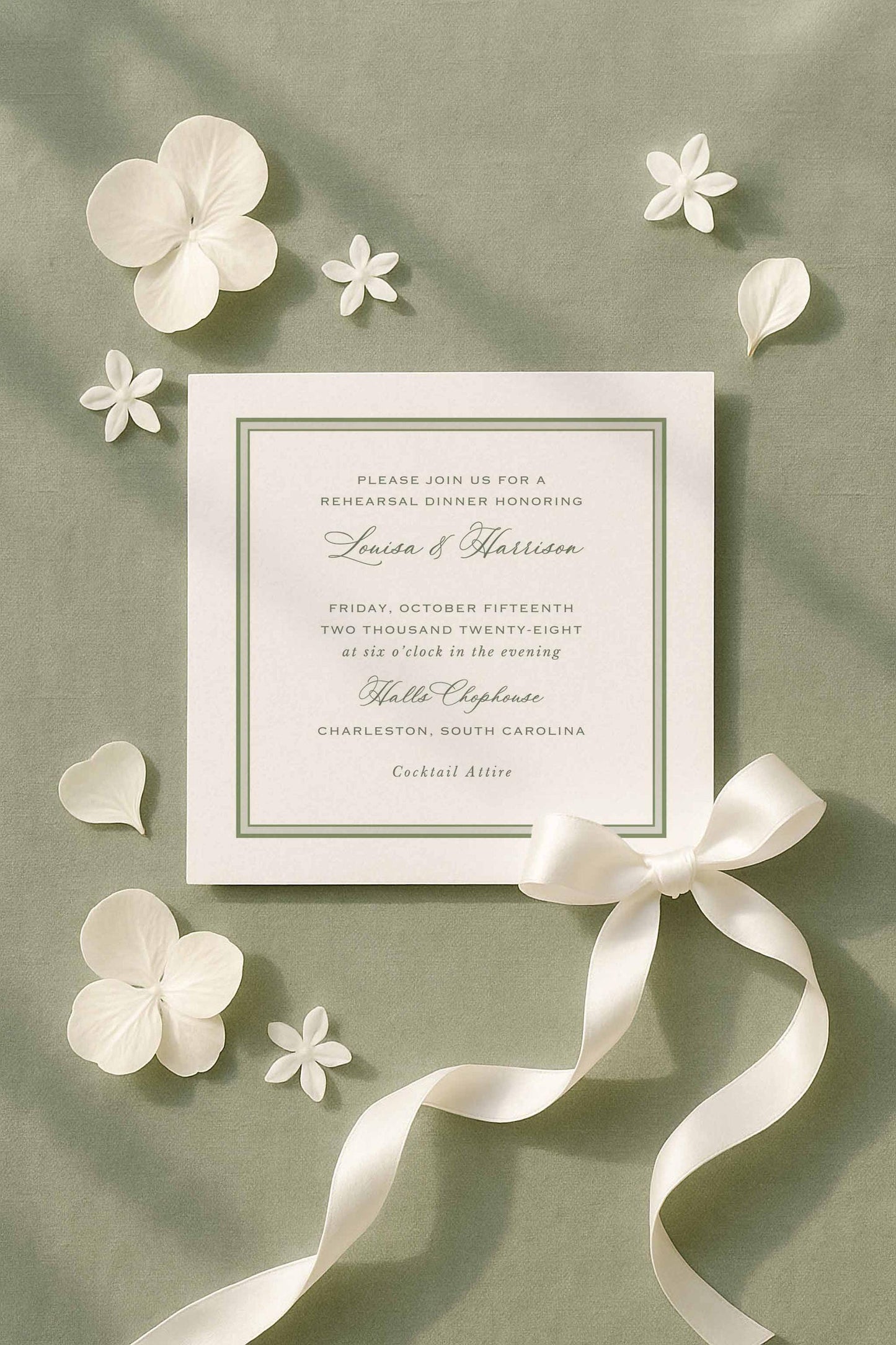 Southern Toile Rehearsal Dinner Invitation
