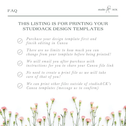 5x5 Card Professional Printing | 5" Square Card Stock Prints with Optional Envelopes | Template Printing from studioACK