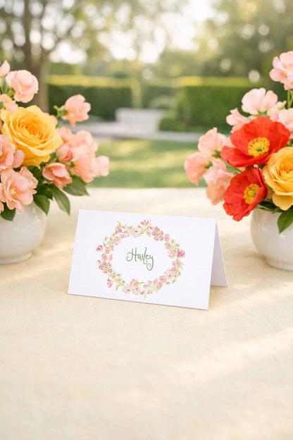 Whimsical Garden Wedding Place Card Template