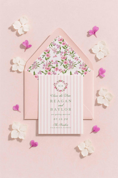 Purple Floral Save the Date Template