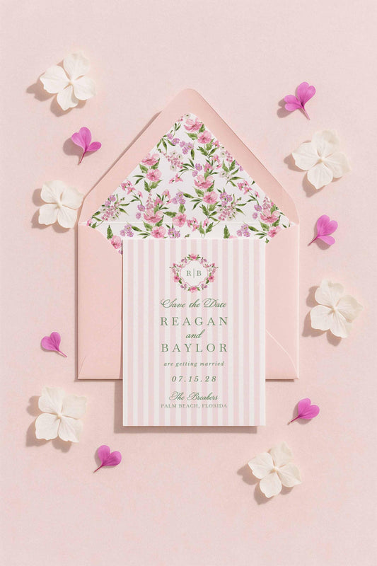 Purple Floral Save the Date Template