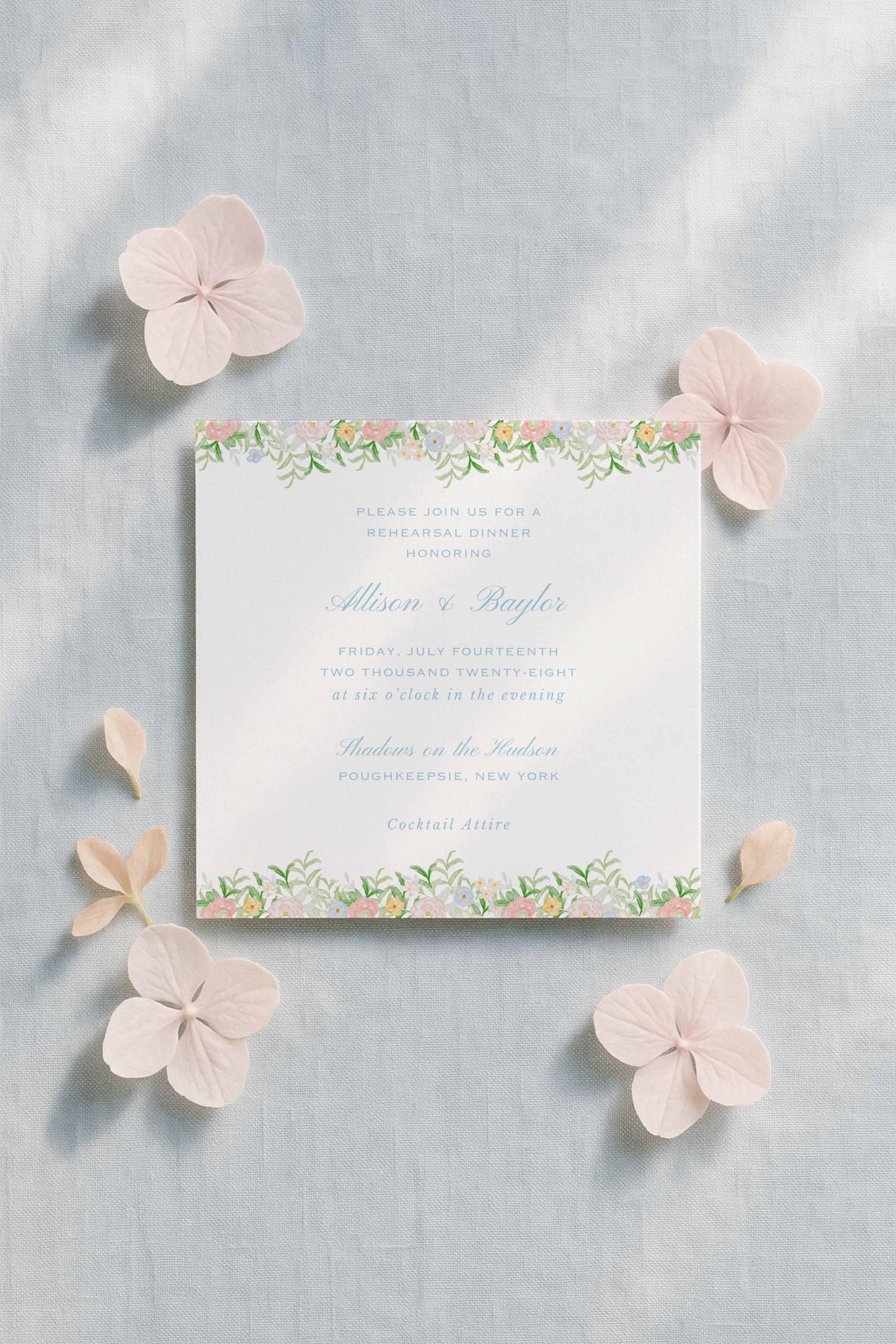 Colorful Floral Rehearsal Dinner Invitation