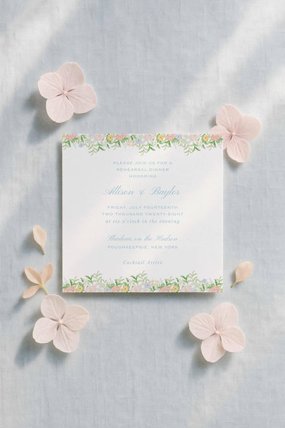 Colorful Floral Rehearsal Dinner Invitation