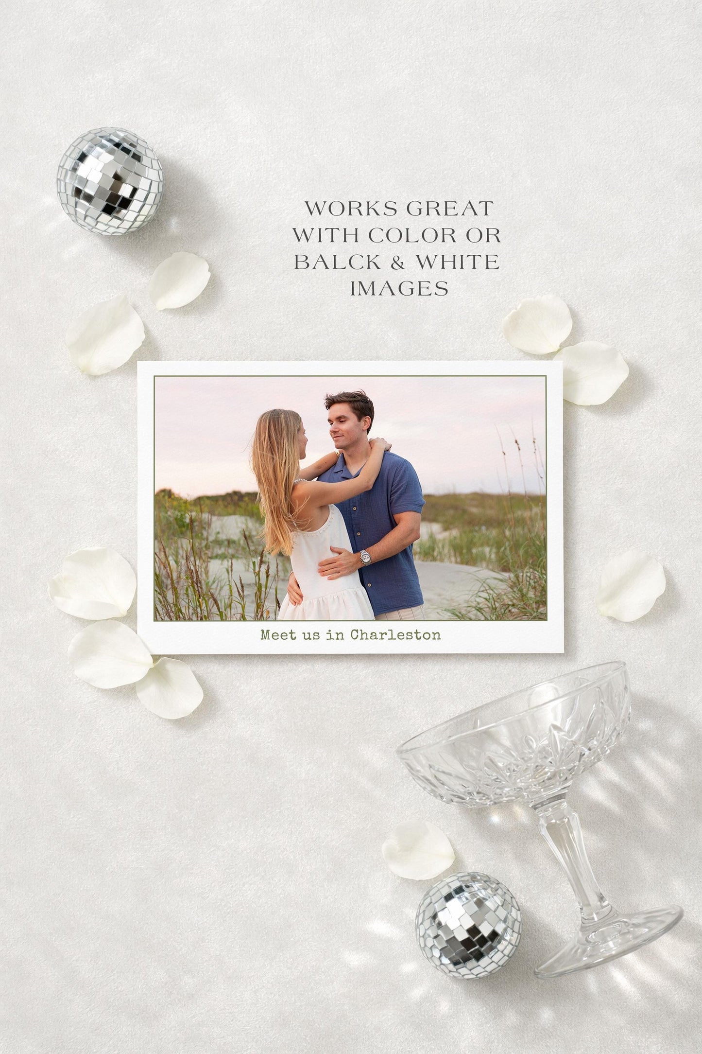 Vintage Polaroid Typewriter Postcard Save the Date Template