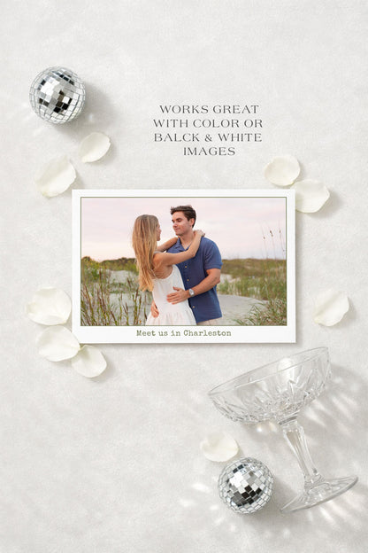 Vintage Polaroid Typewriter Postcard Save the Date Template