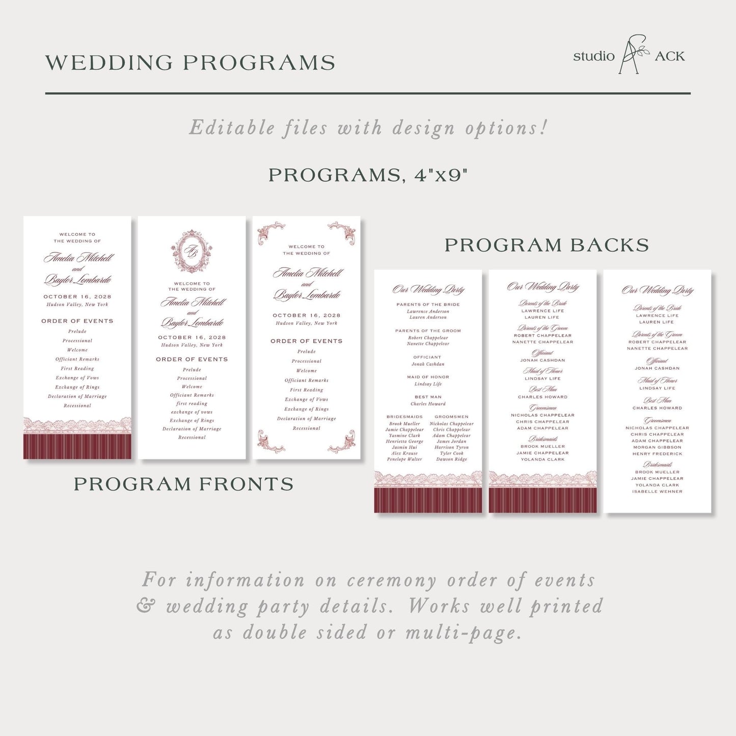 Vintage Lace Wedding Template Bundle