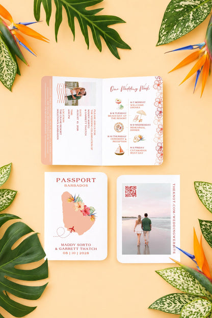 Birds of Paradise Wedding Passport Invitation Template