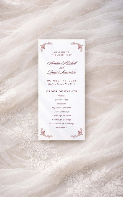 Vintage Lace Wedding Program Template
