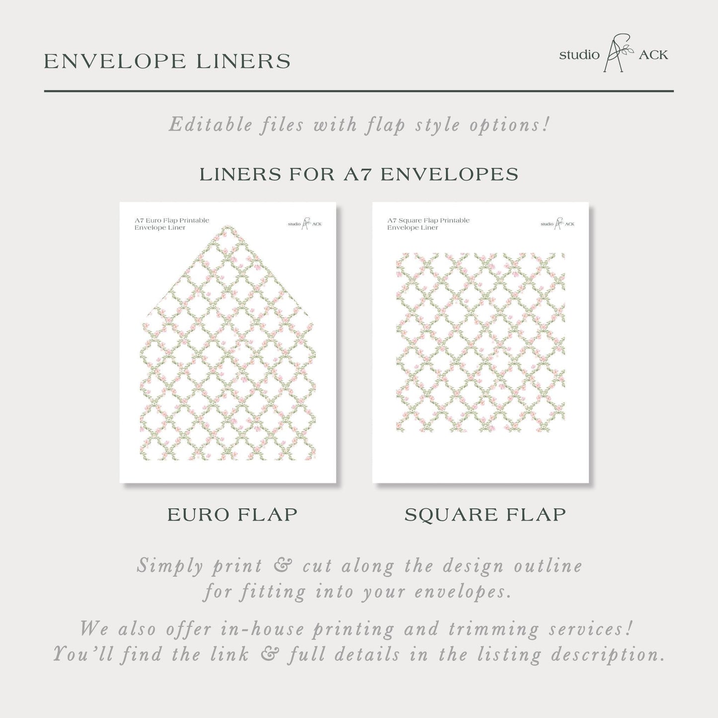 Watercolor Trellis Wedding Invitation Suite Template