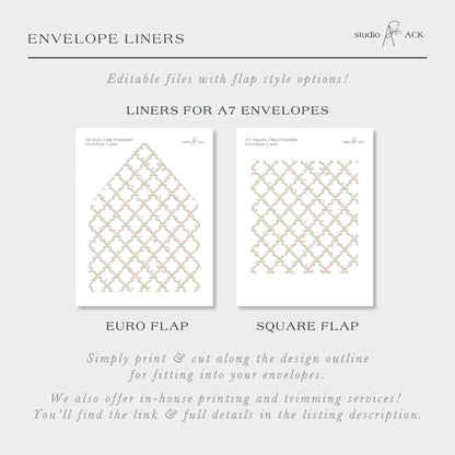 Watercolor Trellis Wedding Invitation Suite Template