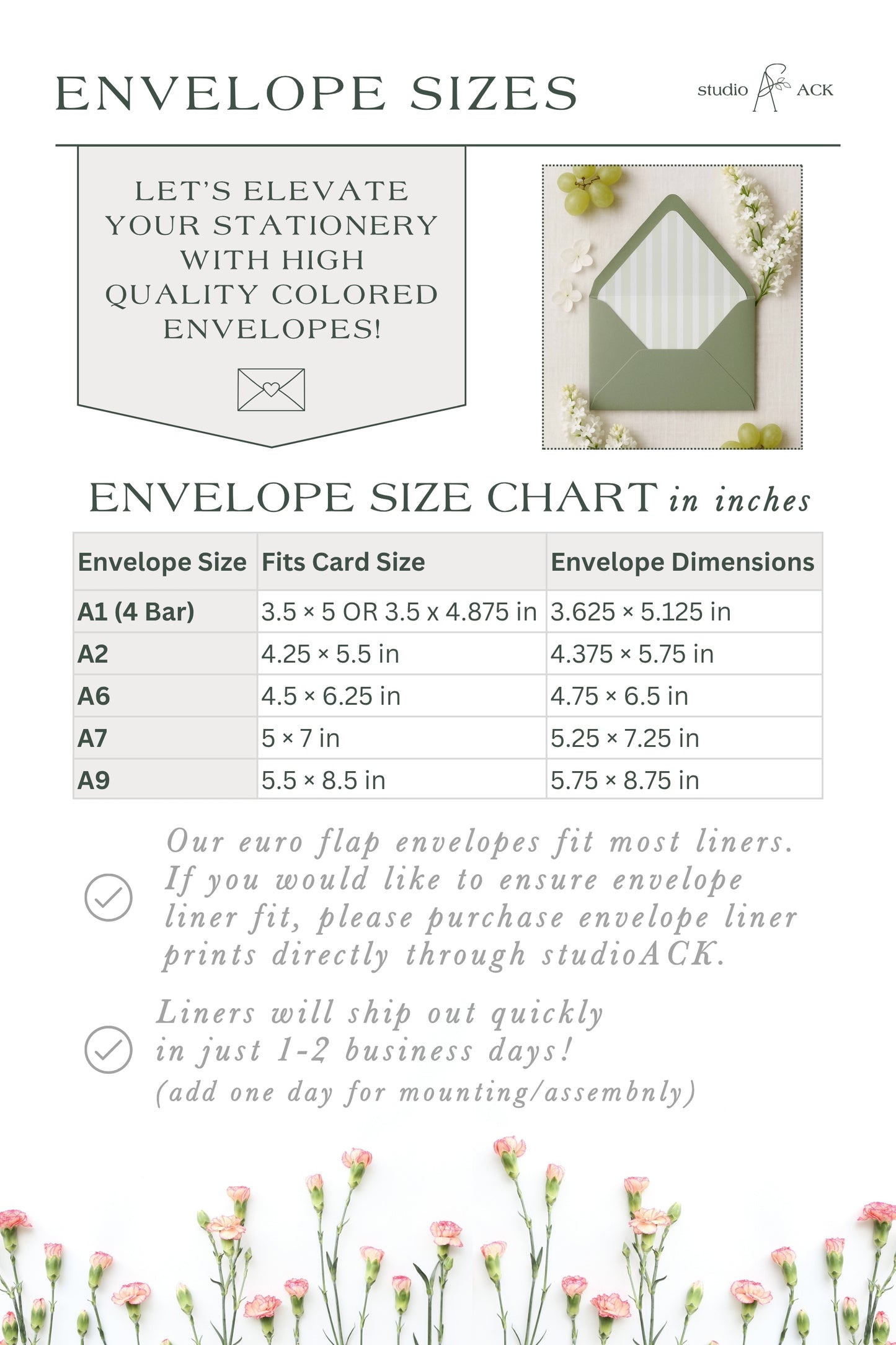Euro Flap Envelopes in A1, A2, A6, A7, and A9 sizes | Blank Stationery Mailing Envelopes