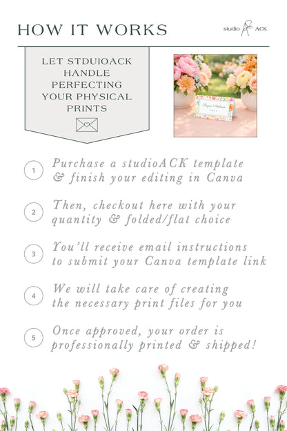 Name Card Professional Printing | 3.5"x2" Folded or Flat Prints | Place Cards & Escort Cards