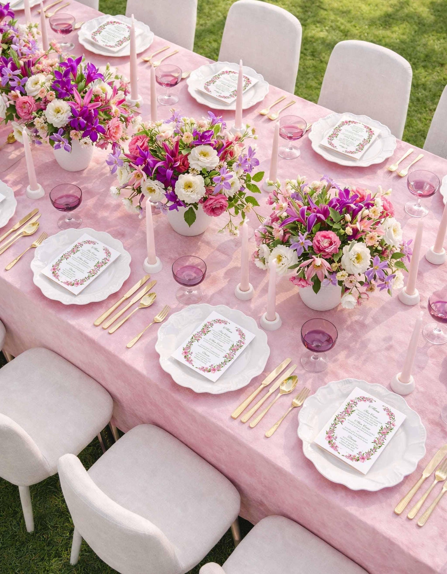 Purple Floral Wedding Menu Template