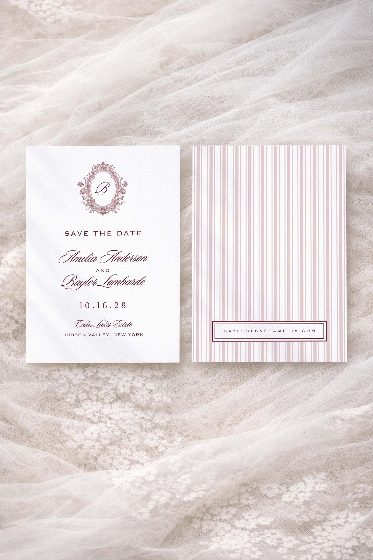 Vintage Lace Save the Date Template