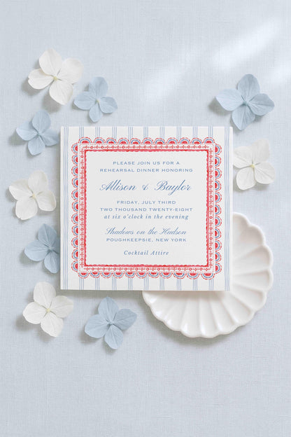 Patriotic Rehearsal Dinner Invitation