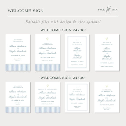 Blue Rattan Wedding Template Bundle