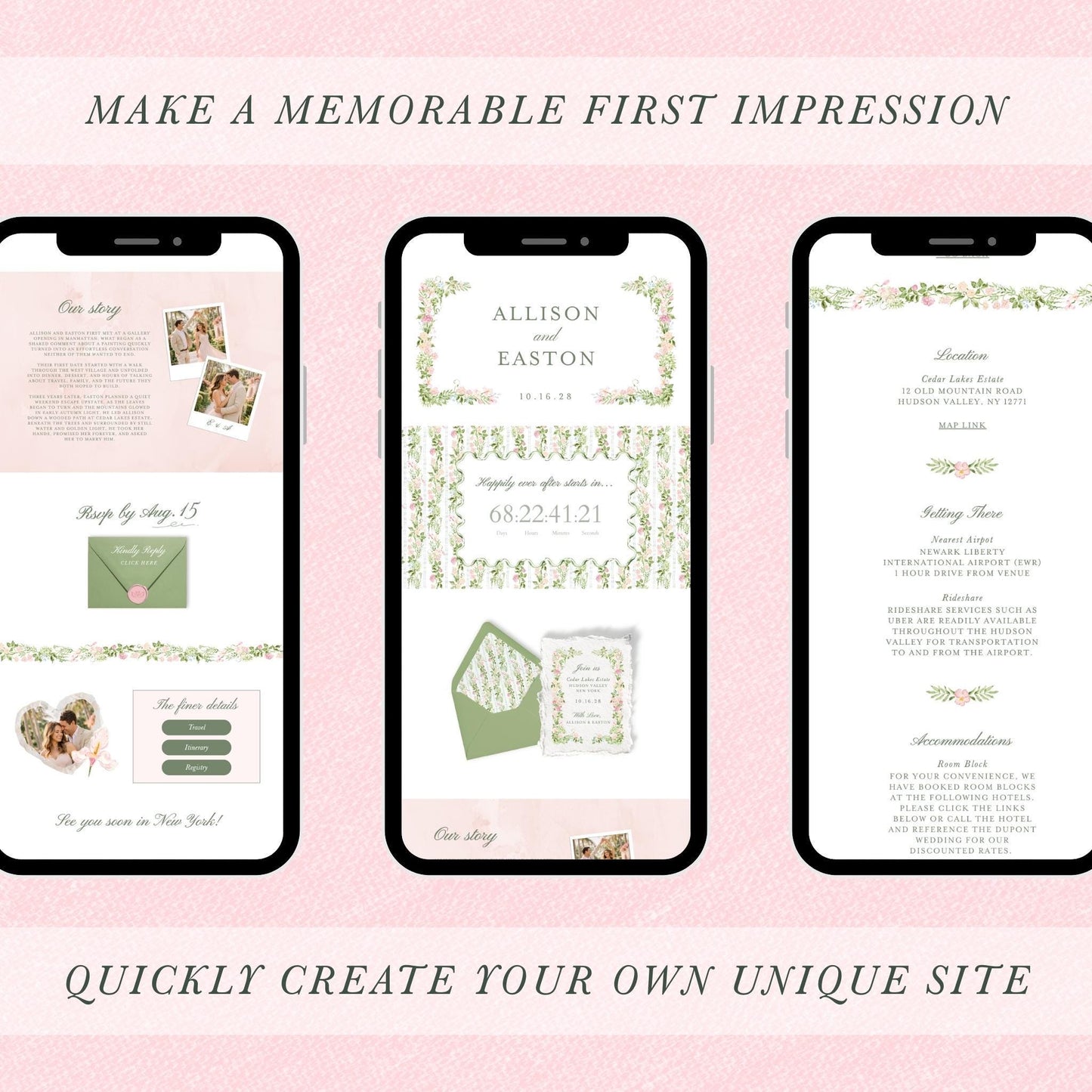 Hand-Painted Floral Wedding Website Template
