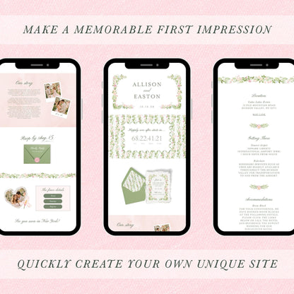 Hand-Painted Floral Wedding Website Template