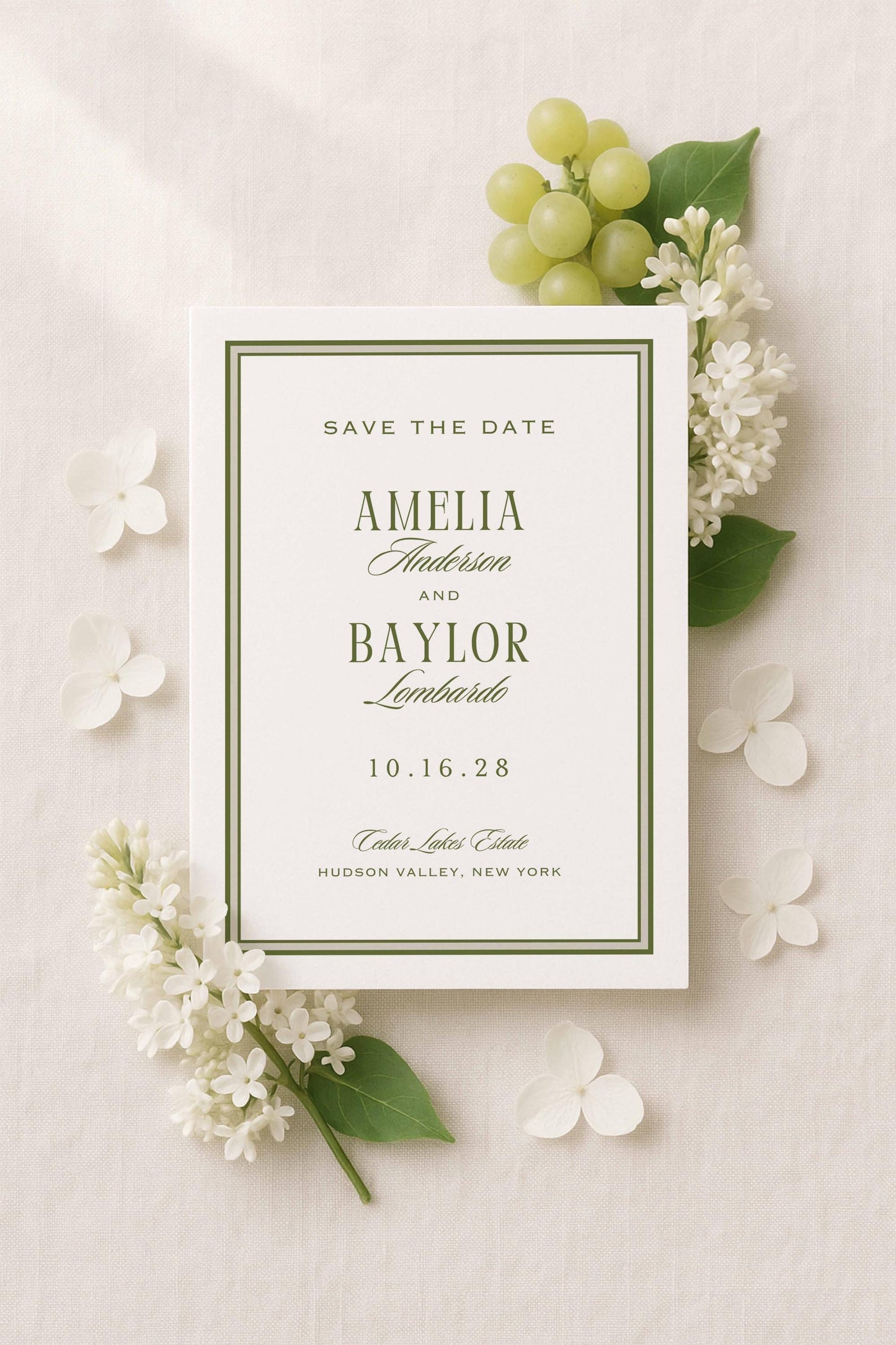 Old Money Striped Save the Date Template