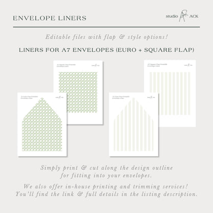 Green Rattan Envelope Liner Template
