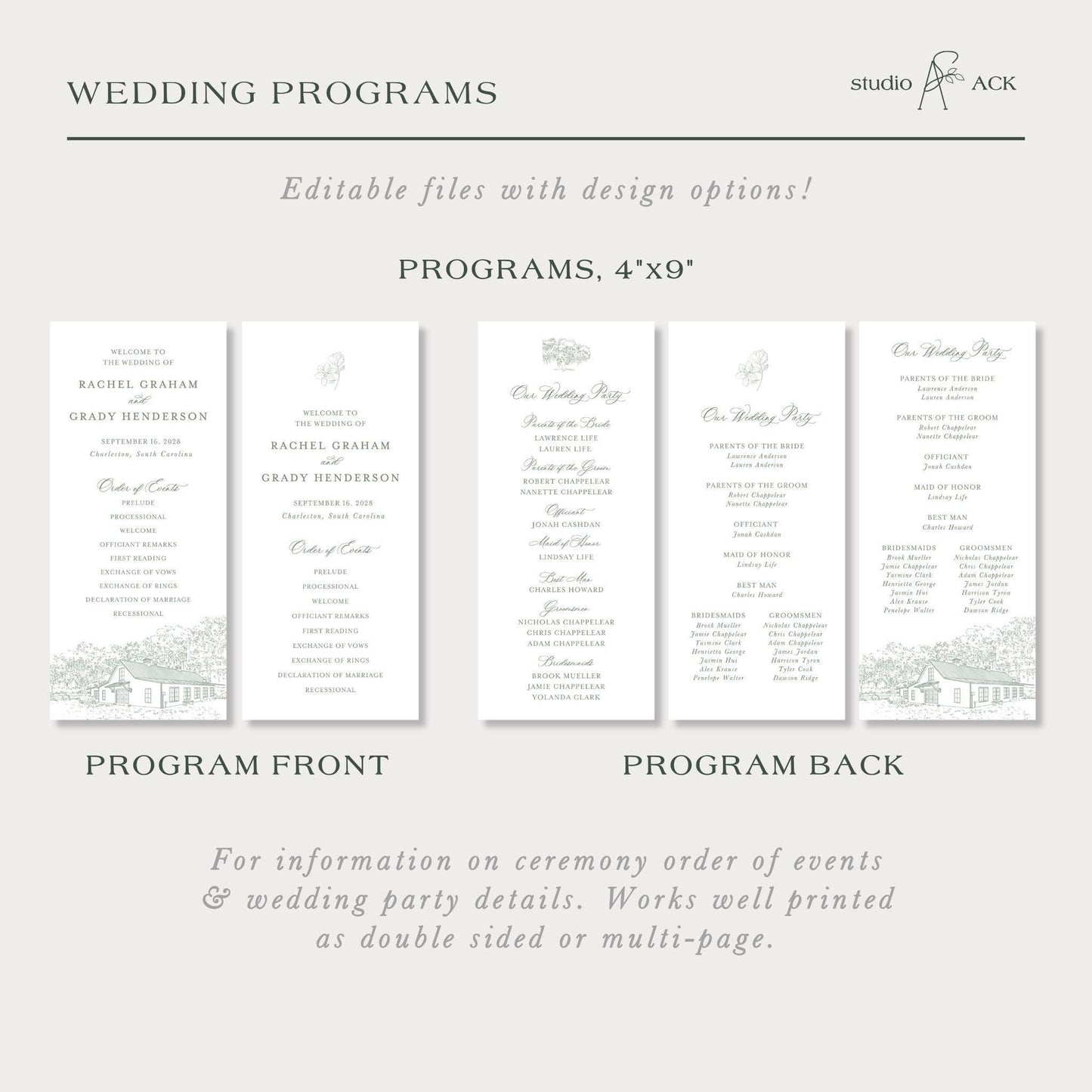 Magnolia Carriage House Wedding Template Bundle