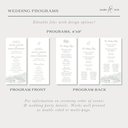 Magnolia Carriage House Wedding Template Bundle