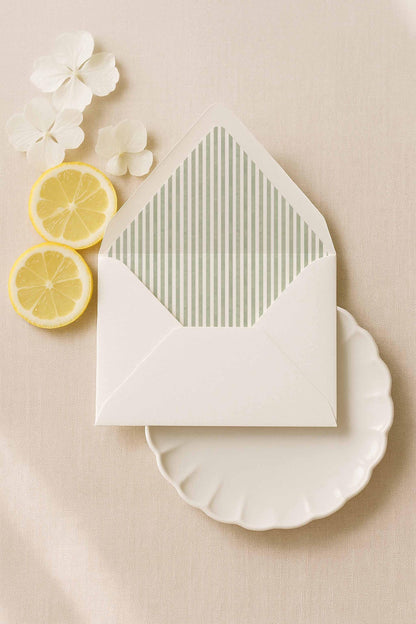 Green Striped Save the Date Template