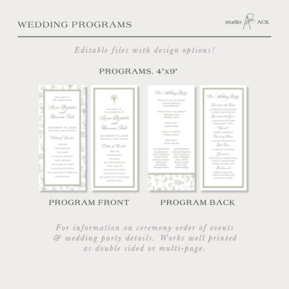 Southern Toile Wedding Template Bundle