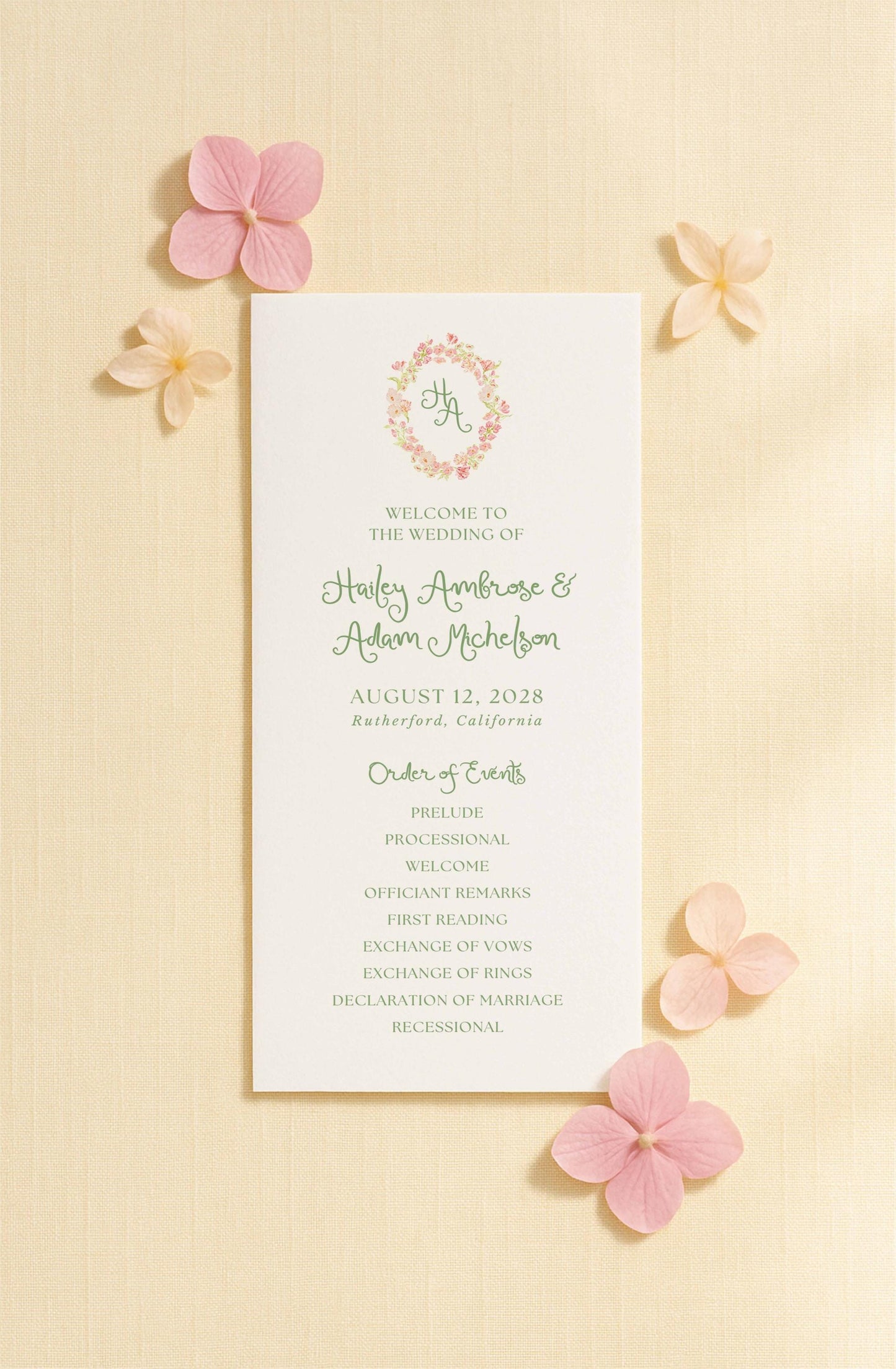 Whimsical Garden Wedding Program Template