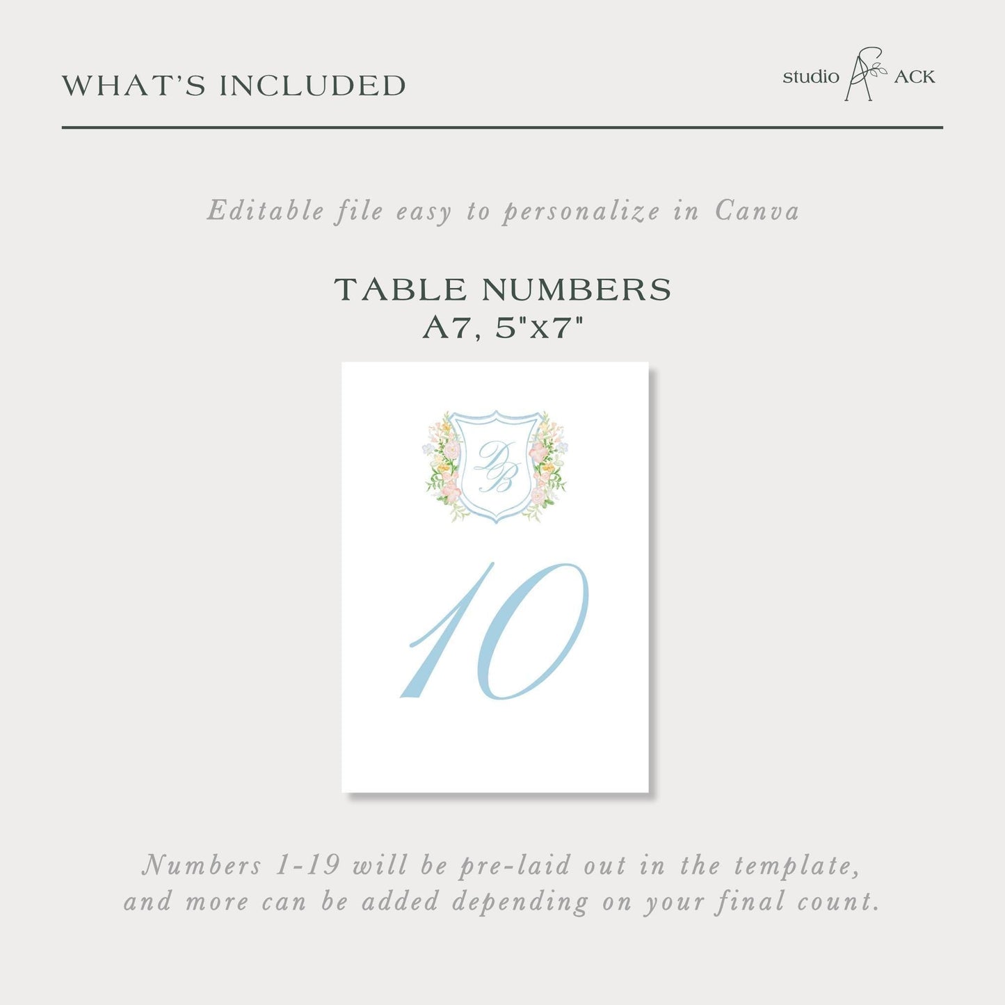 Colorful Floral Wedding Table Number Template