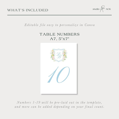 Colorful Floral Wedding Table Number Template