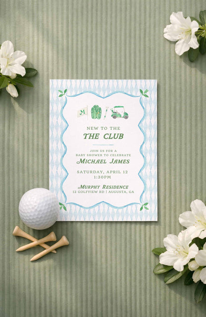 Golf Baby Shower Invitation Template