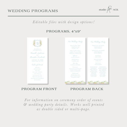 Colorful Floral Wedding Program Template