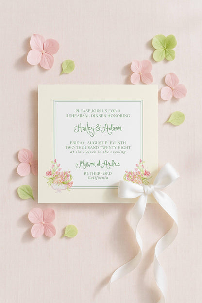Whimsical Garden Rehearsal Dinner Invitation