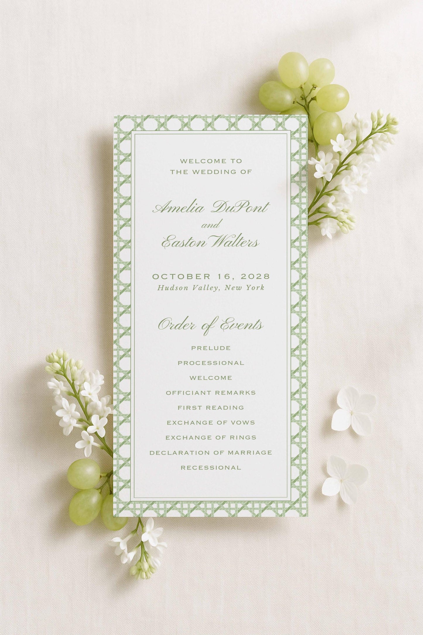Green Rattan Wedding Template Bundle