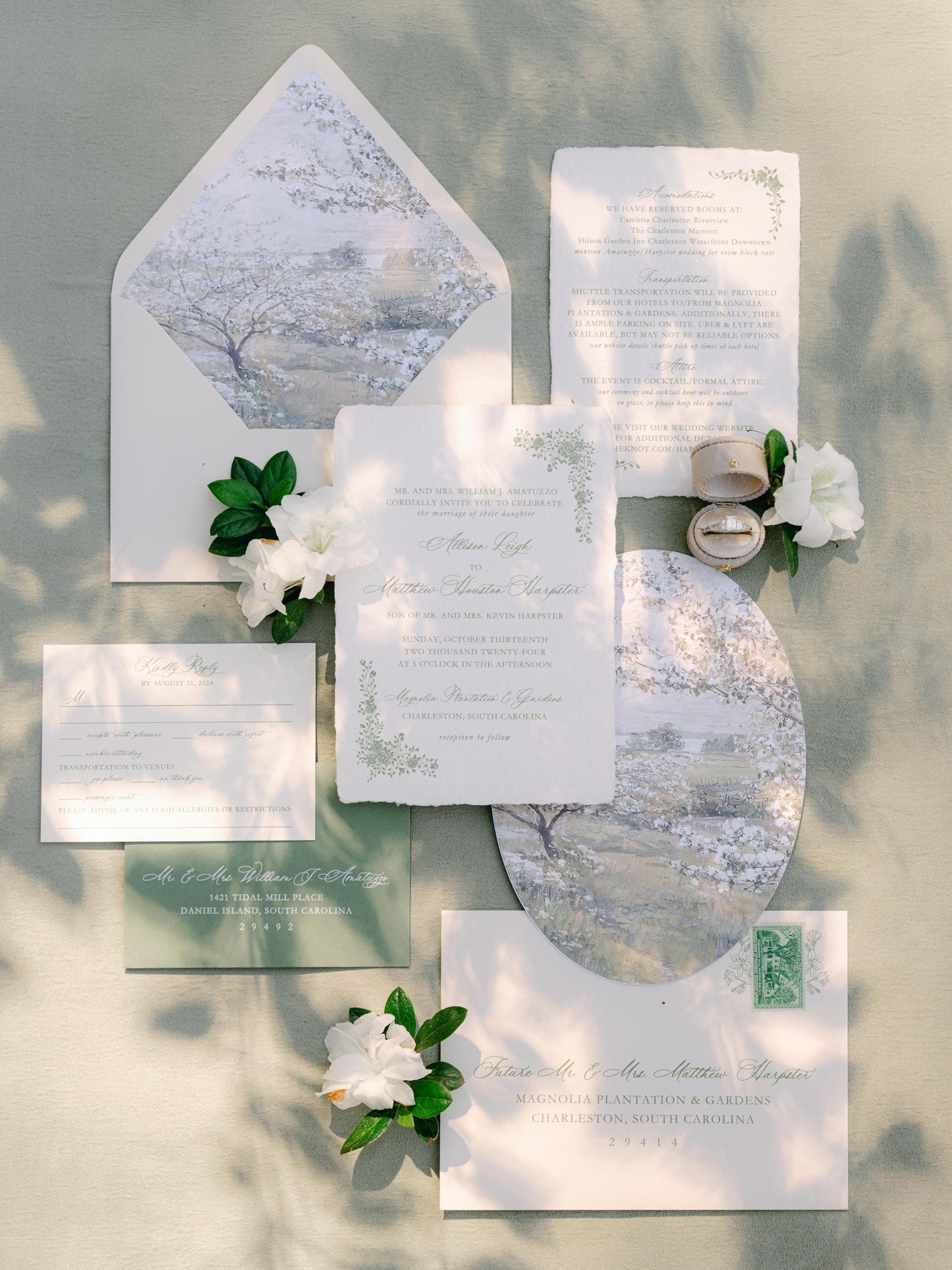 Flowering Trees Envelope Liner Template