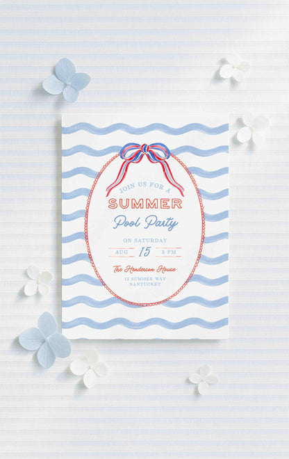 Pool Party Birthday Invitation Template
