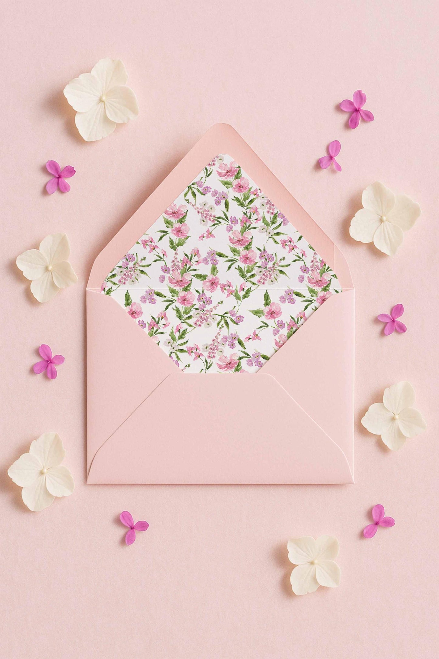 Purple Floral Wedding Invitation Suite Template