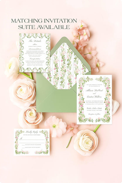 Hand-Painted Floral Envelope Liner Template