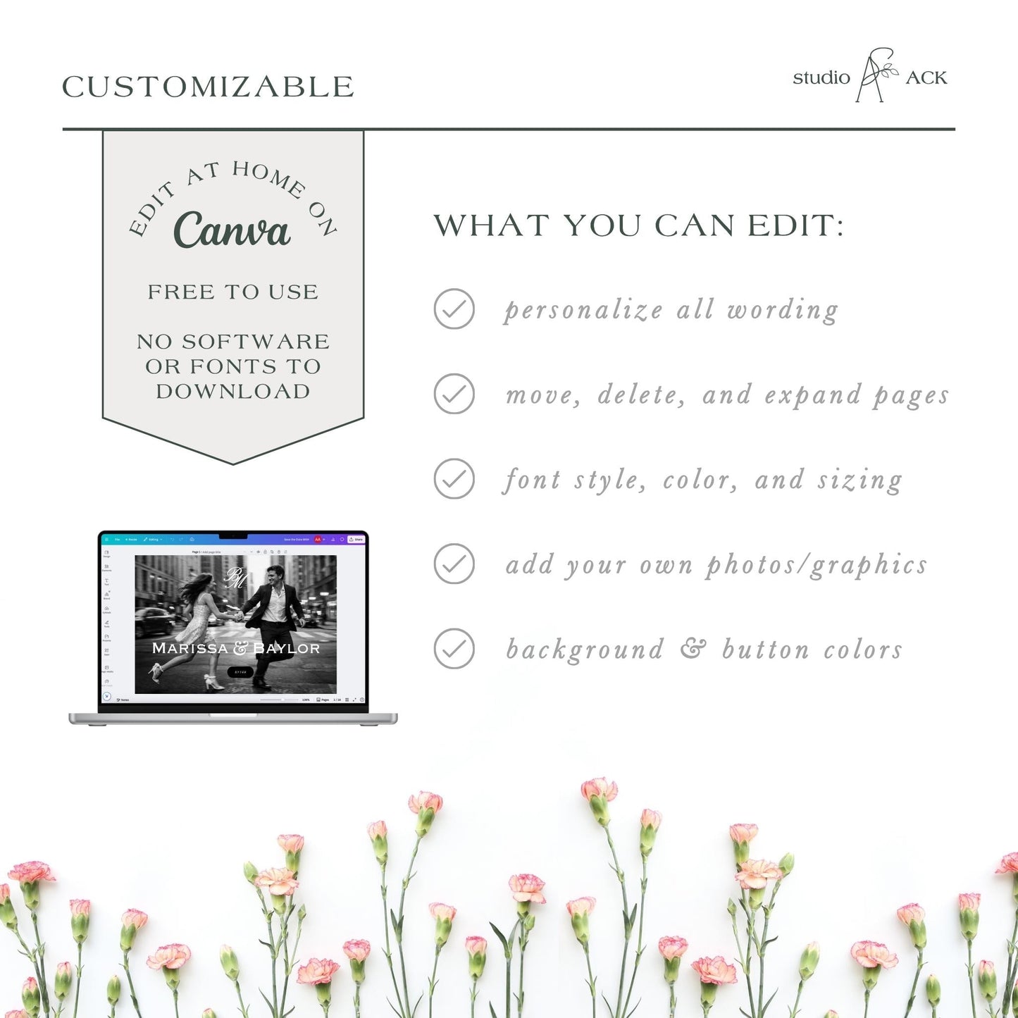 Old Money Striped Wedding Website Template