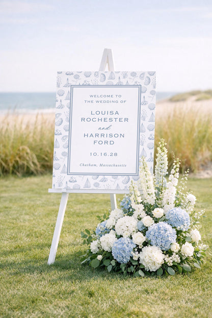Coastal Toile Wedding Template Bundle